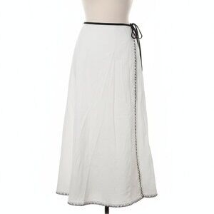 Anthropologie Blanket-Stitched Wrap Maxi Skirt